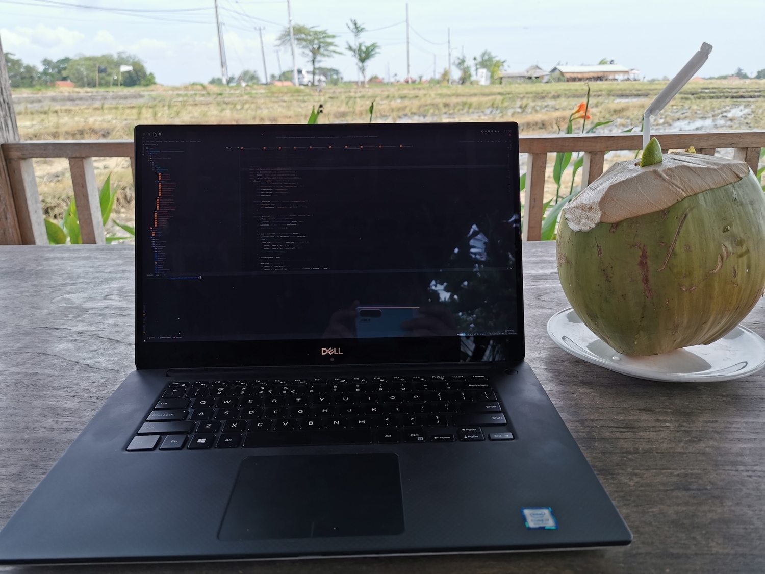 Notebook placed next to Coconut